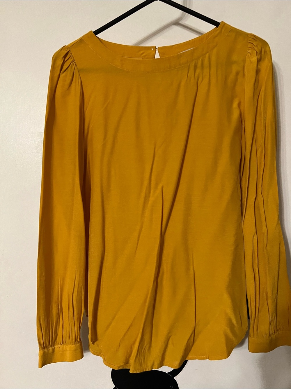 LOFT Gold Mustard Long-Sleeve Blouse
